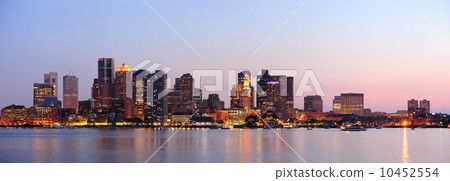 Boston downtown panorama at dusk 10452554