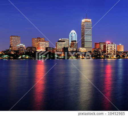 Boston city skyline at dusk 10452985
