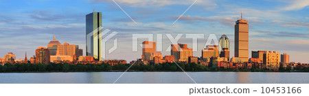 Boston sunset panorama over river 10453166