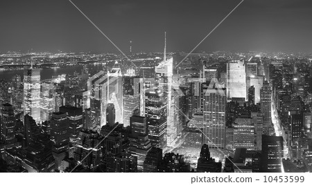 New York City Manhattan Times Square skyline aerial view panoram New York City Manhattan Times Square skyline aerial view panoram 10453599