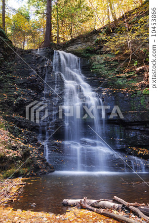 Autumn Waterfall in mountain with foliage Autumn Waterfall in mountain with foliage 10453866