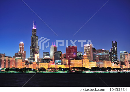Chicago skyline at dusk Chicago skyline at dusk 10453884