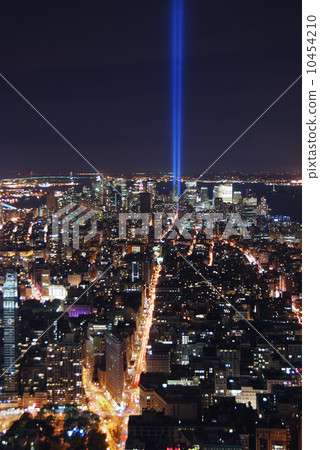 New York City aerial view at night New York City aerial view at night 10454210