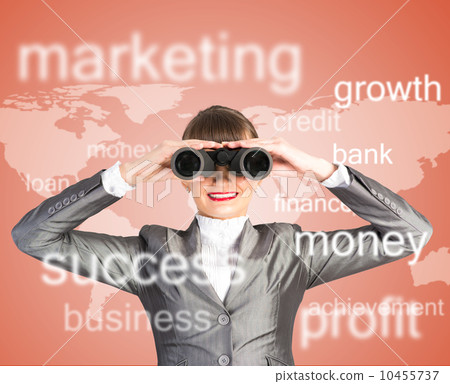 business woman looking through binoculars 10455737