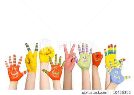 painted children's hands painted children's hands 10456393