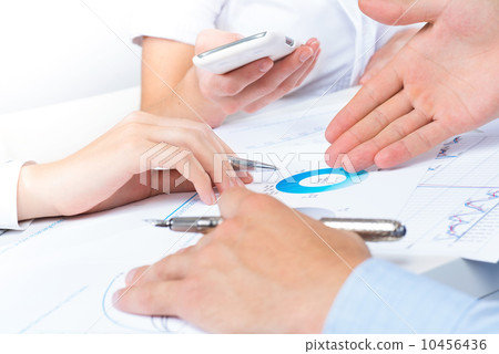 business people discuss meeting targets 10456436
