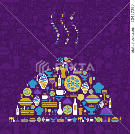 Food and drink icon set in tray shape 10457399