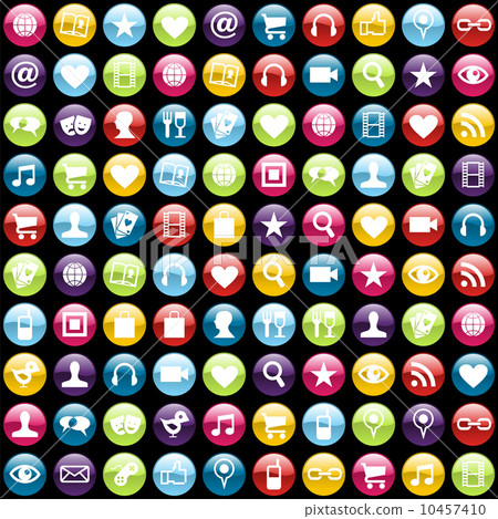 Mobile phone app icons background - Stock Illustration [10457410] - PIXTA