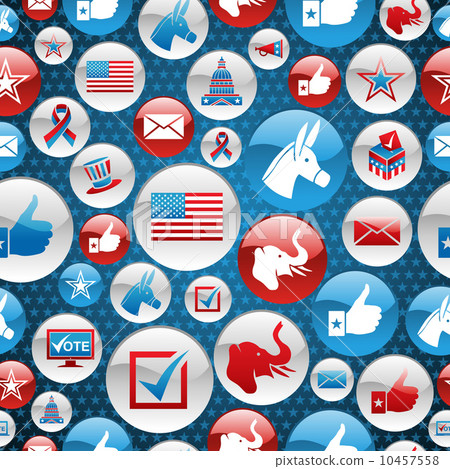 USA elections icons glossy buttons pattern USA elections icons glossy buttons pattern 10457558
