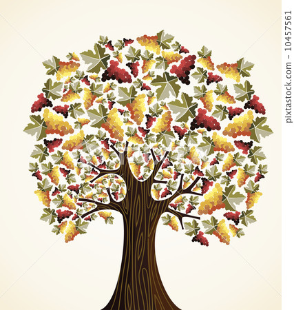 Wine and grapes tree Wine and grapes tree 10457561