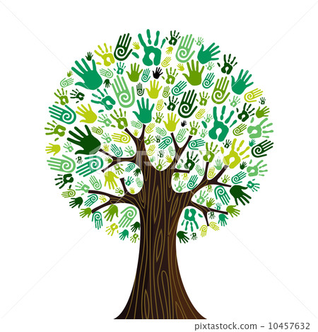 Go green hands collaborative tree Go green hands collaborative tree 10457632