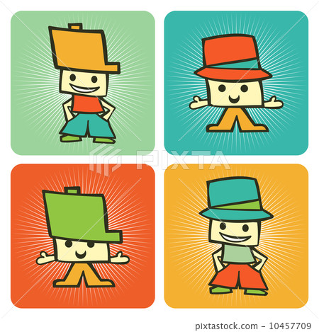 Two funny kids cartoon characters pattern 10457709