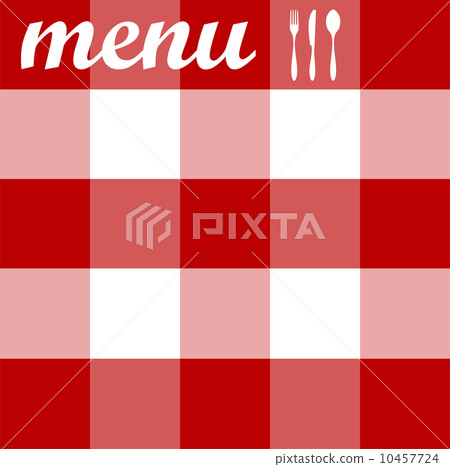Menu design. Cutlery on red tablecloth texture 10457724