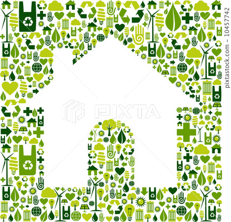 House symbol with environmental icons House symbol with environmental icons 10457742