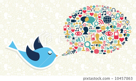 Social media marketing twitter bird concept 10457863