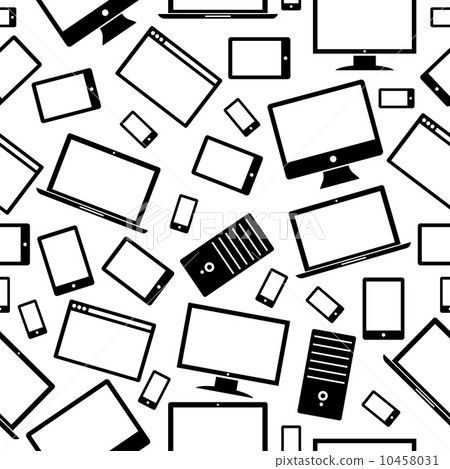 Computer, mobile and tablet icons pattern Computer, mobile and tablet icons pattern 10458031