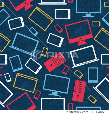 Tablet, computer and mobile icons seamless pattern 10458079