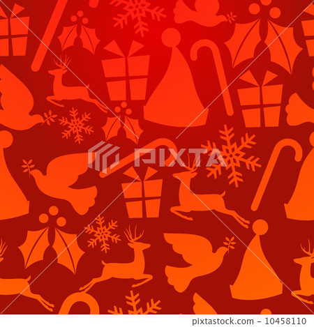 Red Christmas elements pattern Red Christmas elements pattern 10458110
