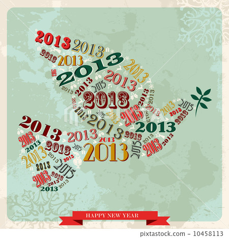 Vintage Happy New year 2013 peace dove Vintage Happy New year 2013 peace dove 10458113