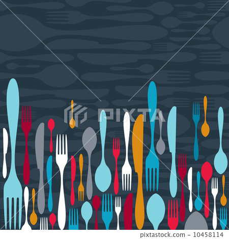 Cutlery silhouette icons background 10458114