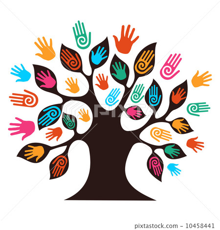 Isolated diversity tree hands Isolated diversity tree hands 10458441