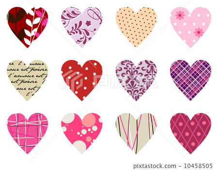 Trendy hearts pattern. Isolated on white Trendy hearts pattern. Isolated on white 10458505