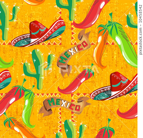 Mexican icons pattern - Stock Illustration [10458542] - PIXTA