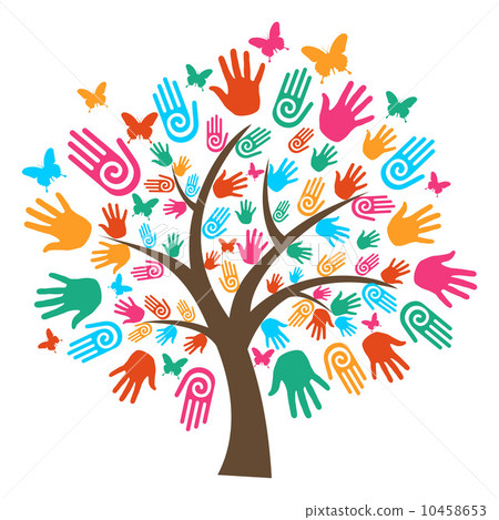 Isolated diversity tree hands Isolated diversity tree hands 10458653