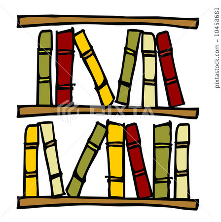 Shelves with books. 10458681