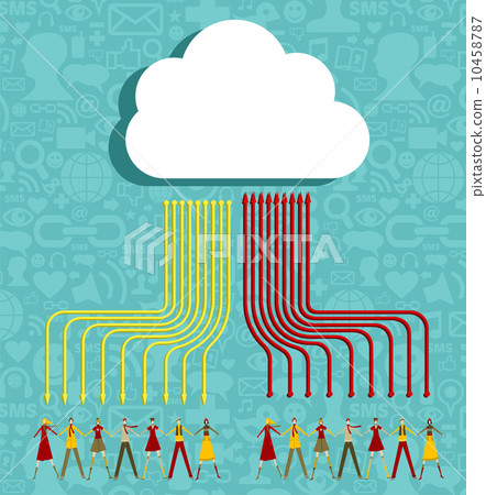 Cloud computing people concept-插圖素材 [10458787] - PIXTA圖庫