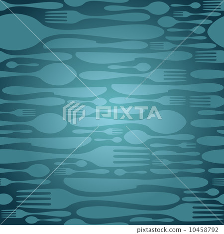 Cutlery seamless pattern in blue Cutlery seamless pattern in blue 10458792