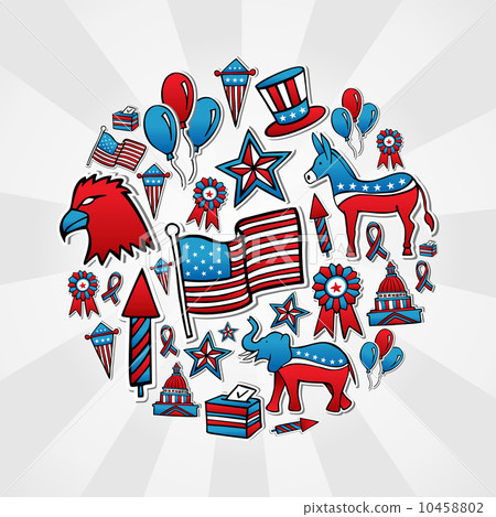 USA elections sketch style icons 10458802