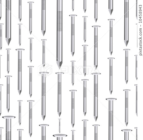 Metal nail pattern on white background Metal nail pattern on white background 10458943