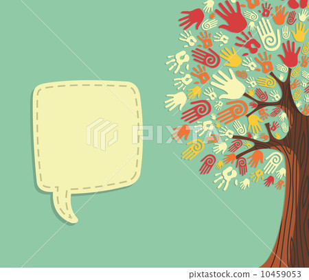 Diversity Tree hands template Diversity Tree hands template 10459053