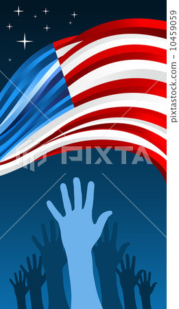 USA elections hands with waving flag 10459059