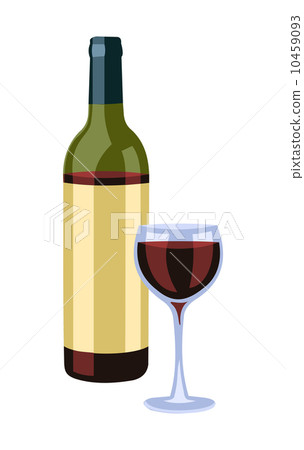 Bottle and wine glass - Stock Illustration [10459093] - PIXTA