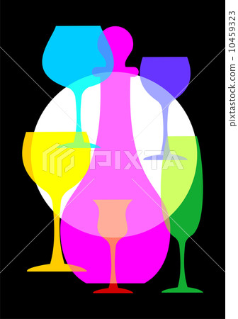 Wine glasses and bottle set 10459323