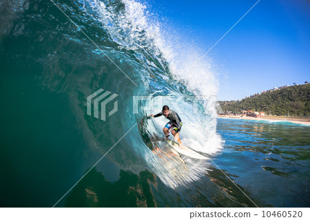 Surfing Inside Hollow Wave Surfing Inside Hollow Wave 10460520