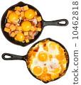 Before After Baked Eggs and Sausage with Cheese 10462818