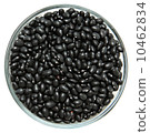 Glass Bowl of Unwashed Raw Black Beans 10462834