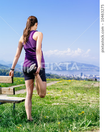 Woman stretching in the park 10463275