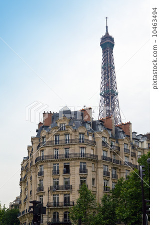 Old house and kind on Eiffel tower..Paris. Old house and kind on Eiffel tower..Paris. 10463494