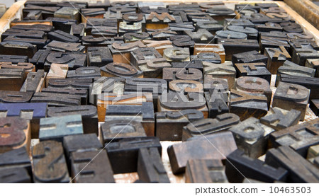 Font of old wooden letters 10463503