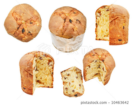 set of Easter cakes and slices isolated 10463642