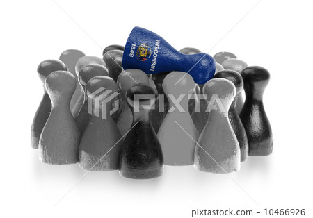 One unique pawn on top of common pawns One unique pawn on top of common pawns 10466926