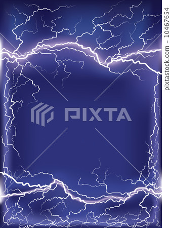Lightning strike on dark blue frame background .Mesh Lightning strike on dark blue frame background .Mesh 10467654