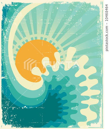 Wave in ocean.Water nature background with sun.Vintage 10468464