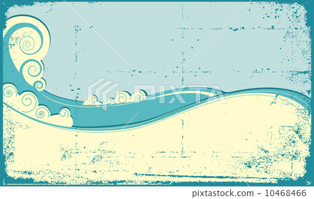 Sea waves. Vintage illustration of sea landscape 10468466