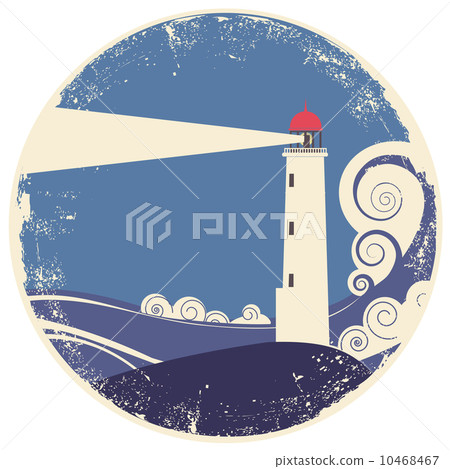 lighhouse in sea landscape.Vector vintage illustration lighhouse in sea landscape.Vector vintage illustration 10468467