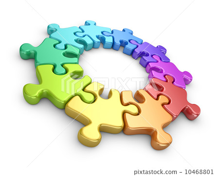 Puzzle 3D. Team work concept. Isolated on white background 10468801
